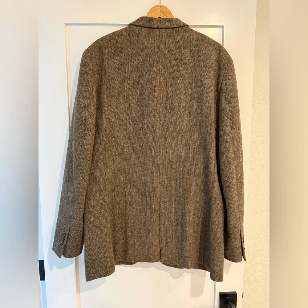 J.Crew Ludlow Wool Yorkshire Tweed Blazer Jacket Men Size 44L Brown Herringbone - Picture 2 of 10